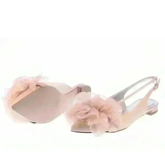 NEW NIB ASOS LAVENDER SKY Sling Back Ruffle Ballet Flats Nude Size 6 US - Picture 3 of 6